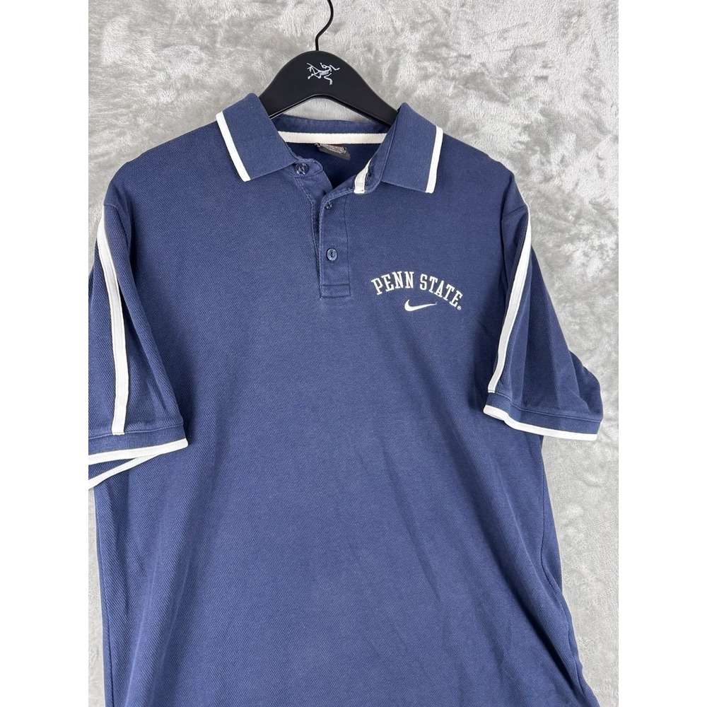 Vintage Nike Penn State Swoosh Polo Shirt Mens Medium Preppy College College